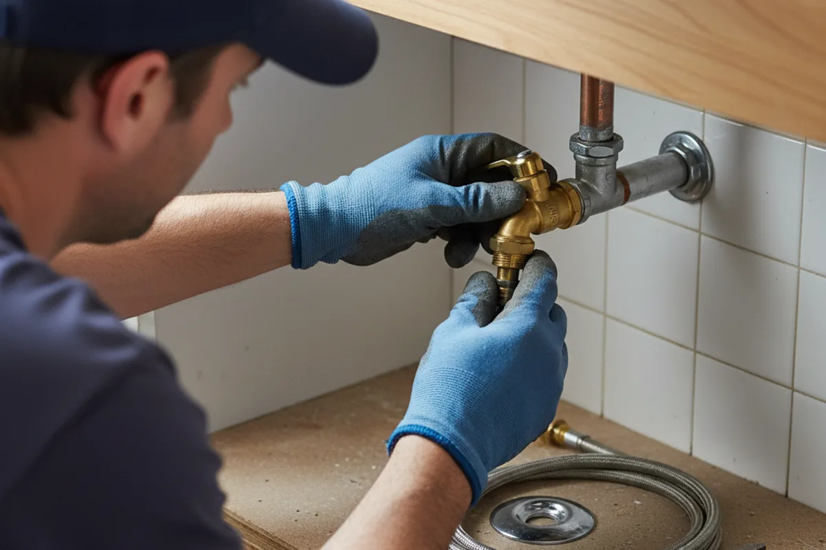 Shutoff valve and fitting work during Emergency Plumbing in Drake